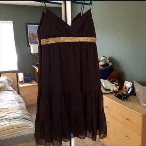 A.B.S Brown Dress with gold accents
